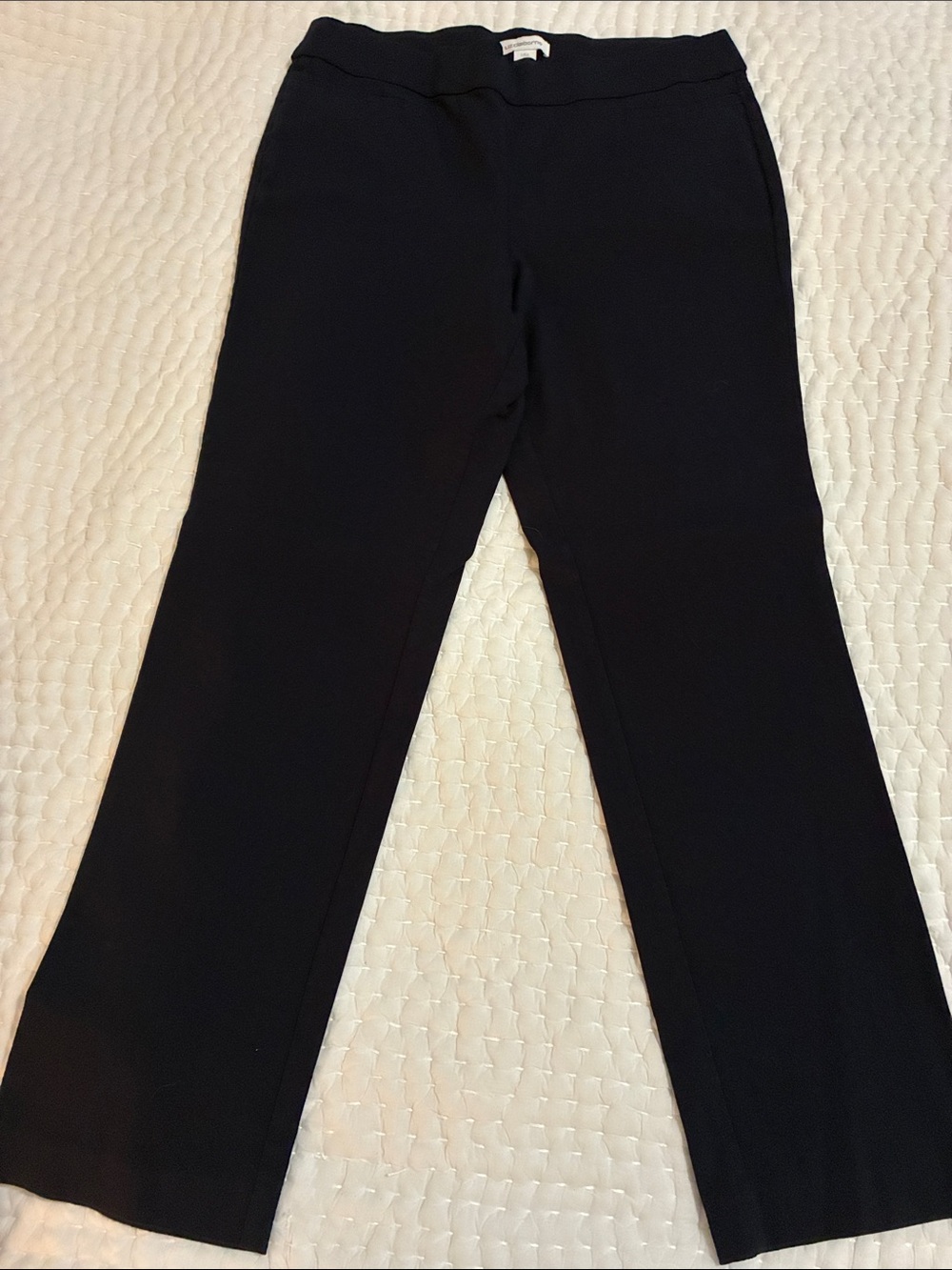 Liz Claiborne Navy Blue Straight-Leg Trousers Lisa Size 12 - Picture 3 of 7